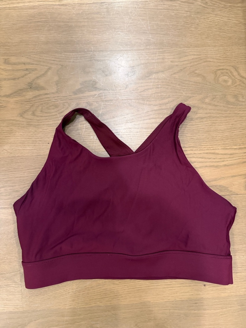 Fabletics High-Neck Burgundy Sports Bra